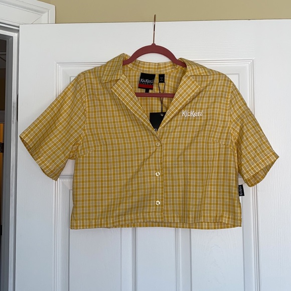 NWT Ragged Priest Kicker’s Yellow plaid Crop Collared Top and Midi Skirt Set - Picture 8 of 12